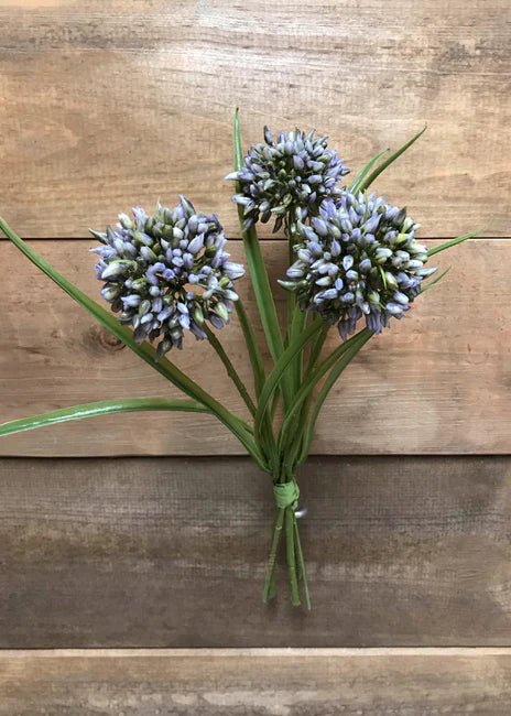 11" Allium Grass Bundle, Blue, Mauve, Purple, White