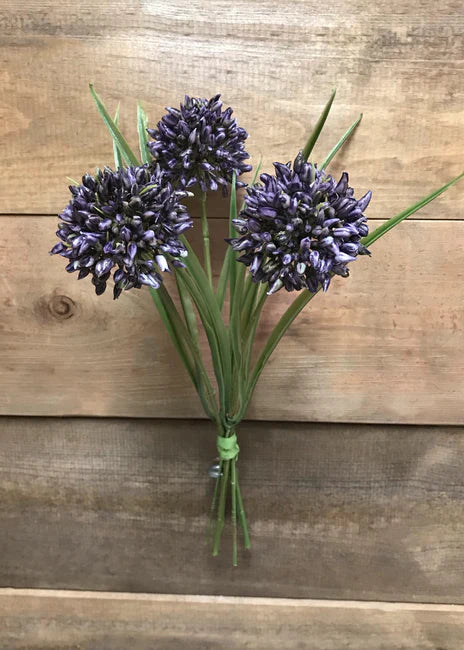 11" Allium Grass Bundle, Blue, Mauve, Purple, White