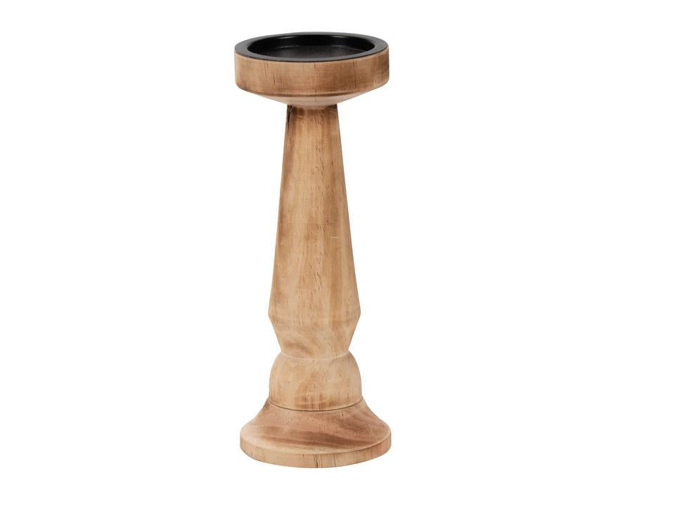 Wooden Pillar Candle Holder - Large