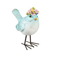 4.5" Resin Bird with Floral Bouquet