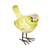 4.5" Resin Bird with Floral Bouquet