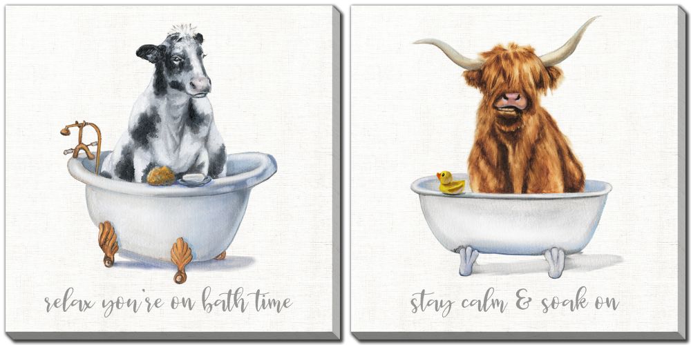 Bath Time 16x16 Canvas, 2 Styles