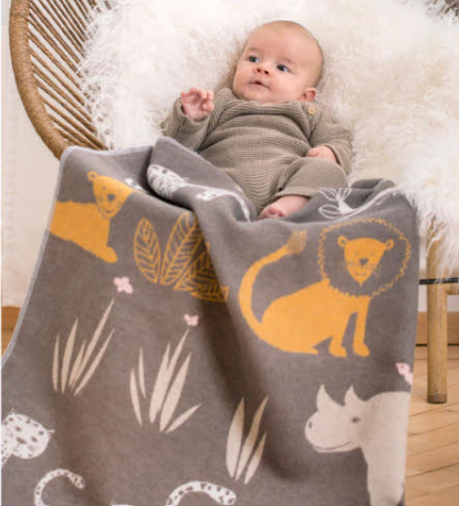 Brown Juwel Baby Blanket, Jungle 90x70cm