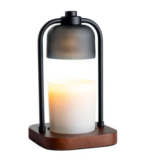 Pendant Lantern Candle Warmer, Black & Wood