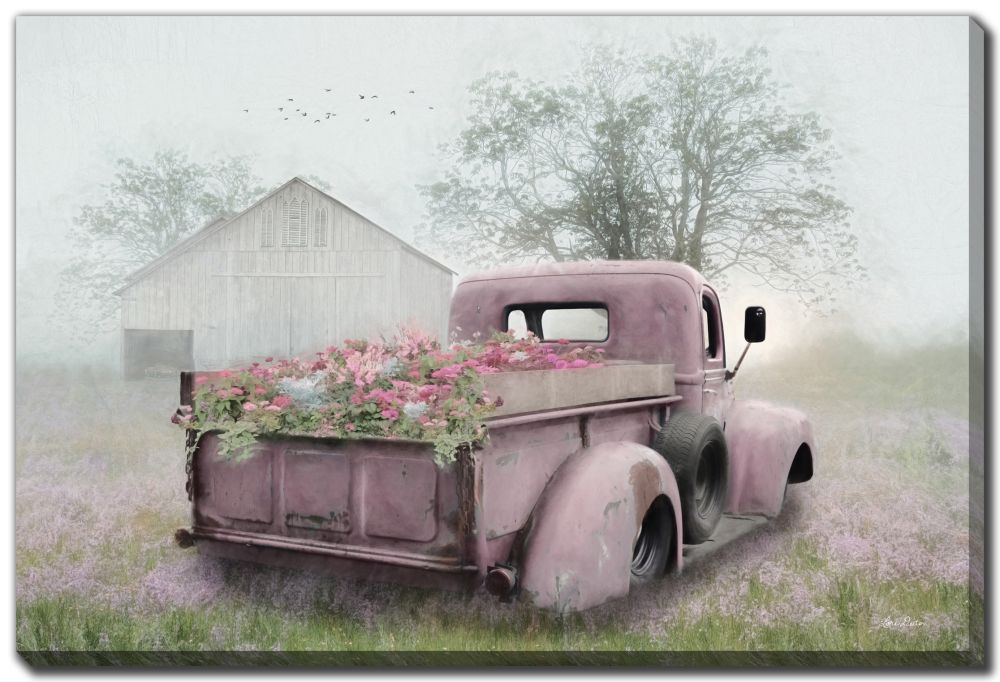 Pink Flower Truck 22x28