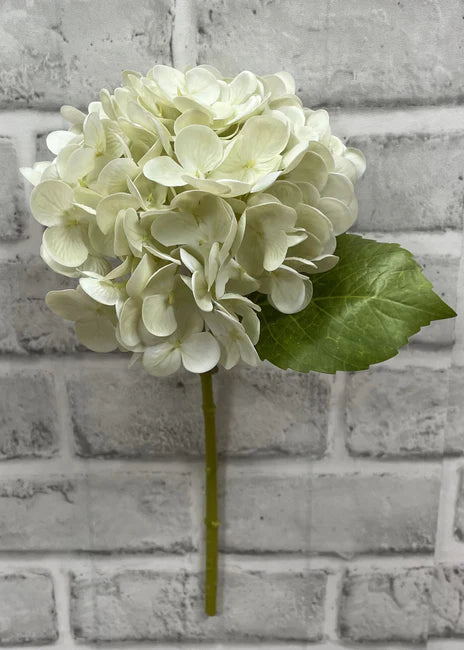 12" Cream Green Fresh Touch Hydrangea Stem