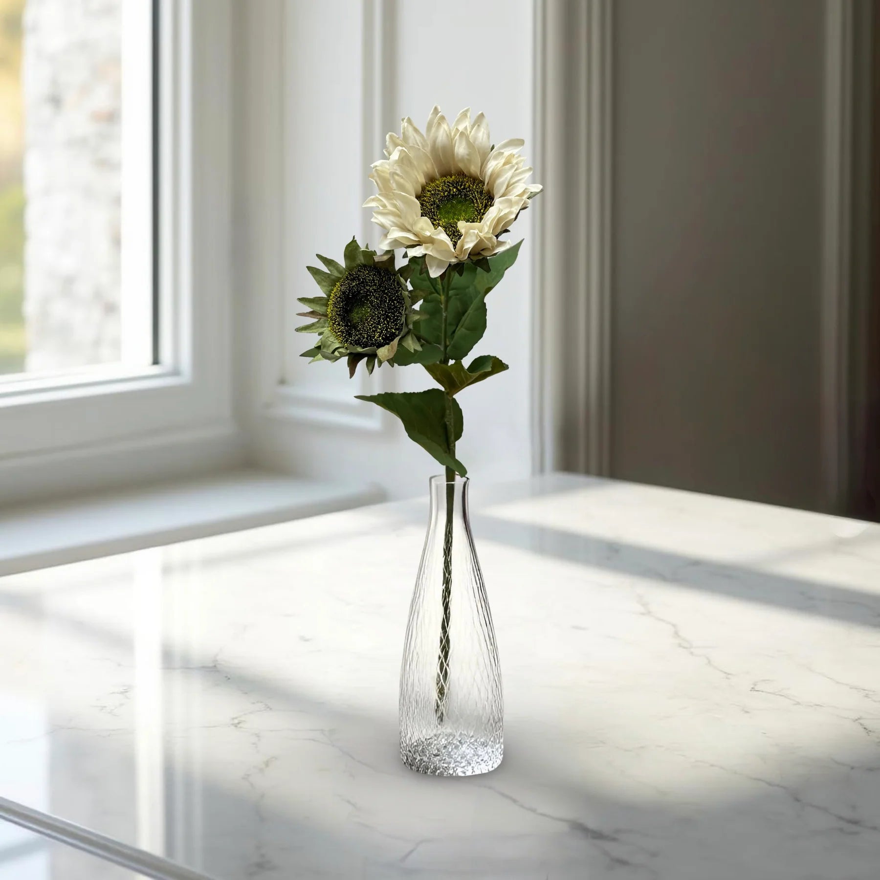 27" Cream Sunflower Spray