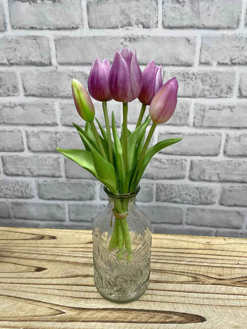 10" Lavender White Fresh Touch Mini Tulip Bundle