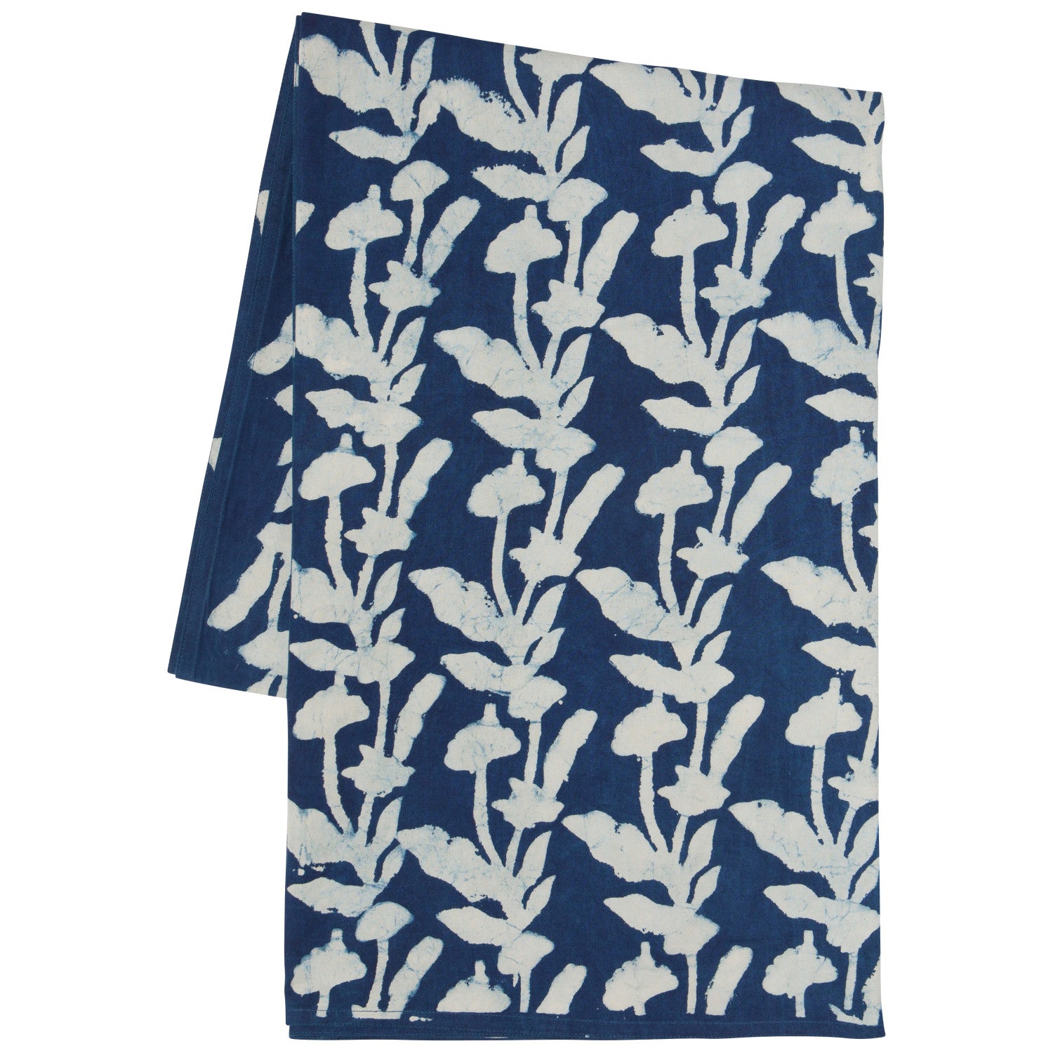 Flourish Block Print Tablecloth 90 x 60 inch
