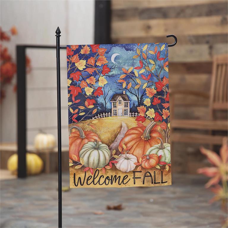 Alive in Fall, Suede Garden Flag