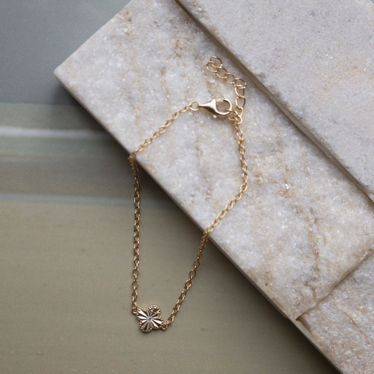 Sterling Silver Designer Inspired Clover CZ Bracelet
