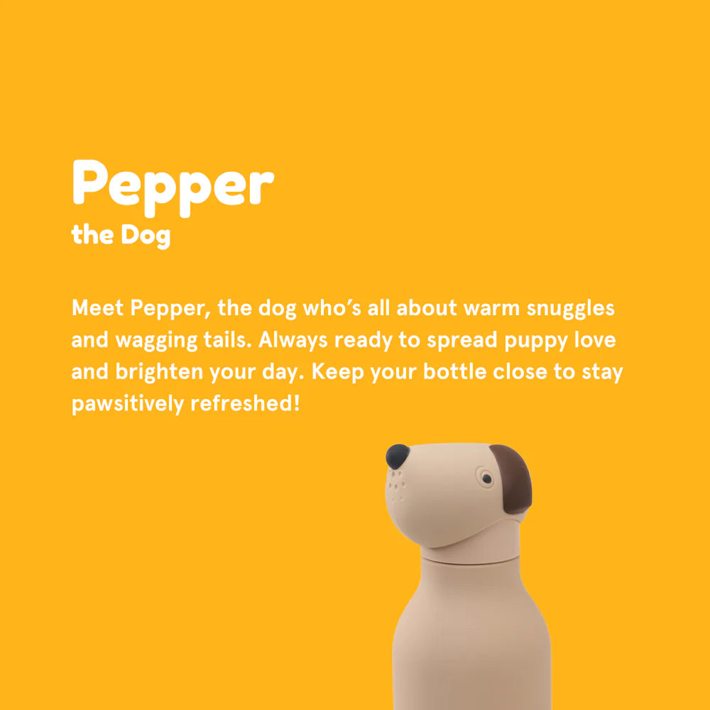 Beige Dog Bestie Bottle, Insulated Stainless Steel Water Bottle