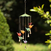 Colourful Metal Birds Hanging, Garden Decor
