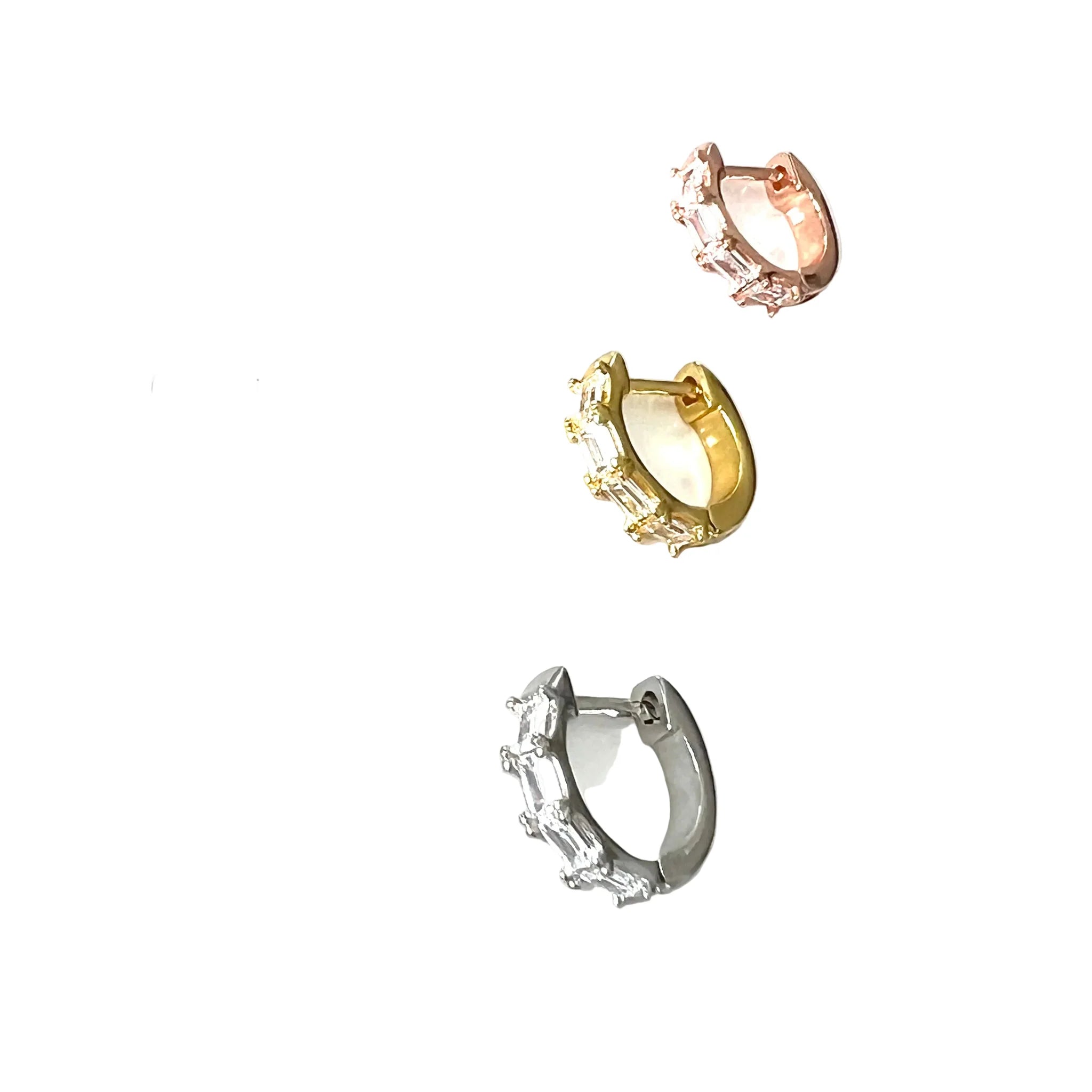 Thicker Sparkle Hoop Earring, Stainless Steel
