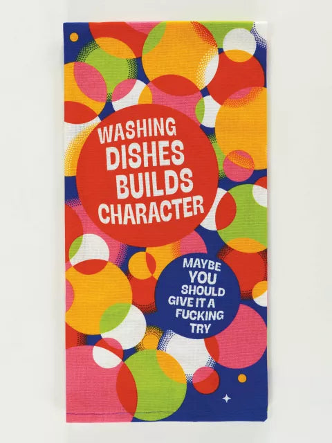 Washing Dishes Builds Dishtowel