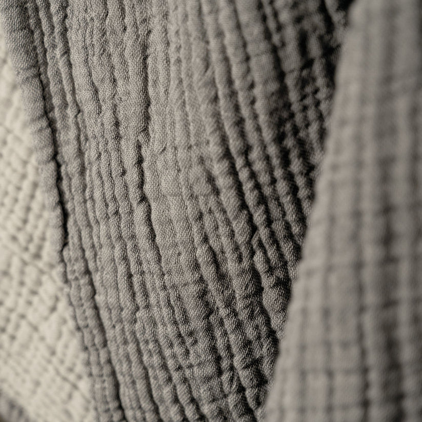 Crinkle Cotton Baby Blanket, Grey