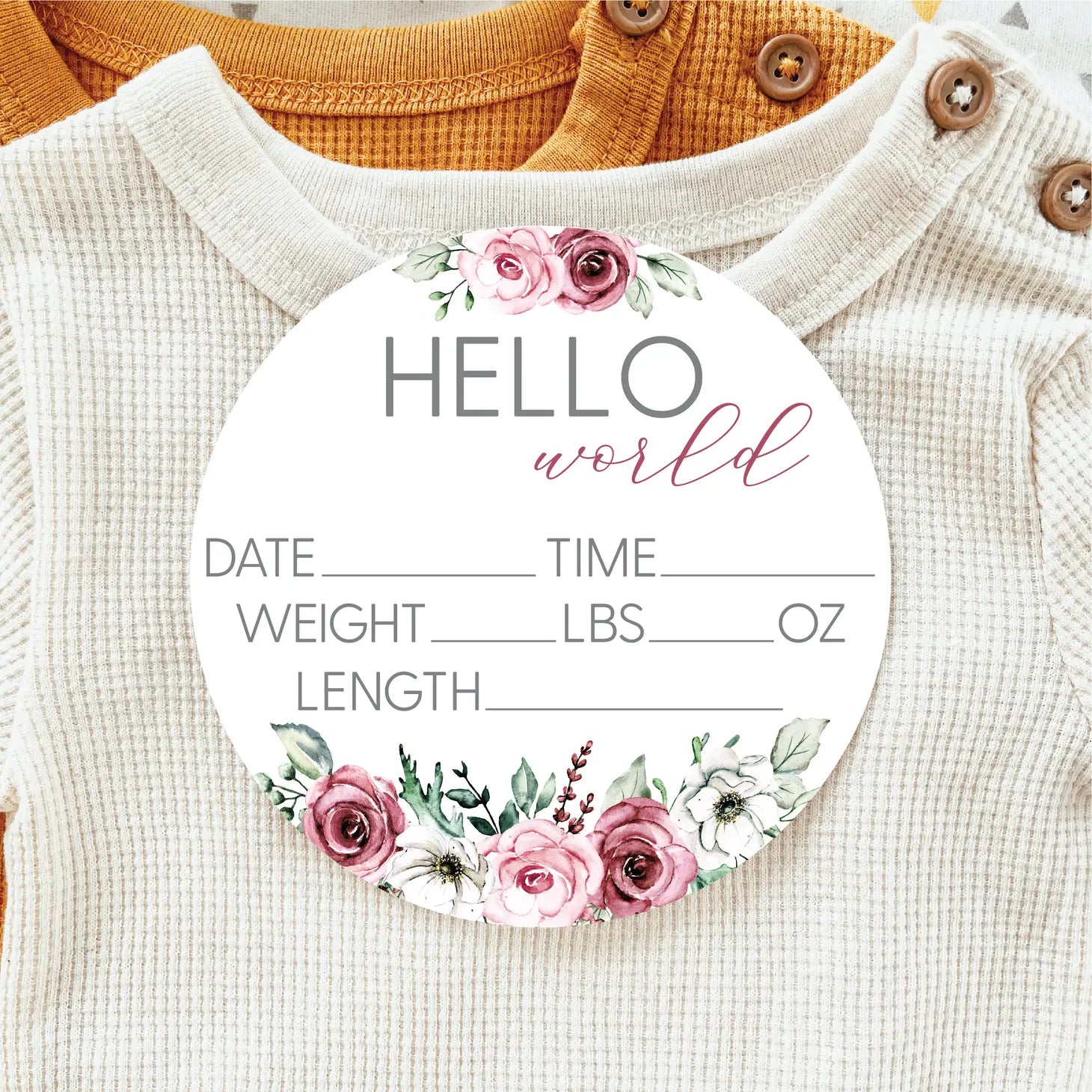 Baby Birth Announcement Sign, Pink Floral