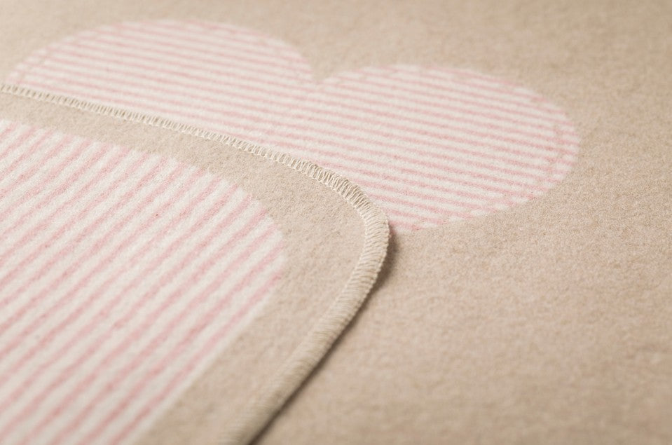 Baby Blanket JUWEL – Heart, Pale Pink 90x70cm