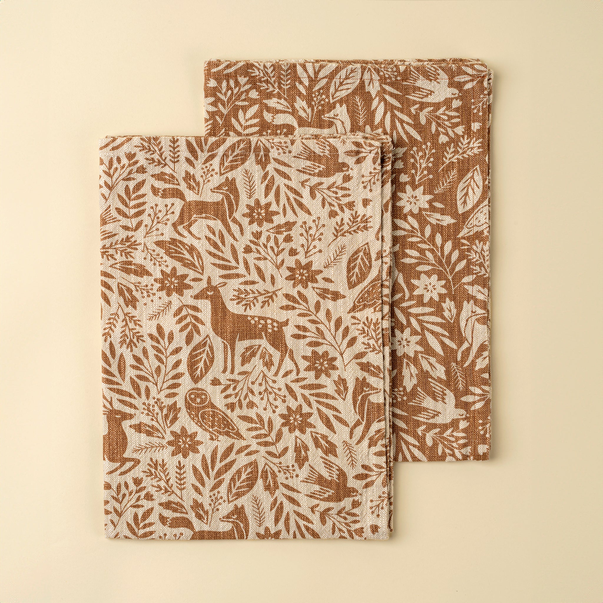 Wildwood Tea Towels S/2, Tawny