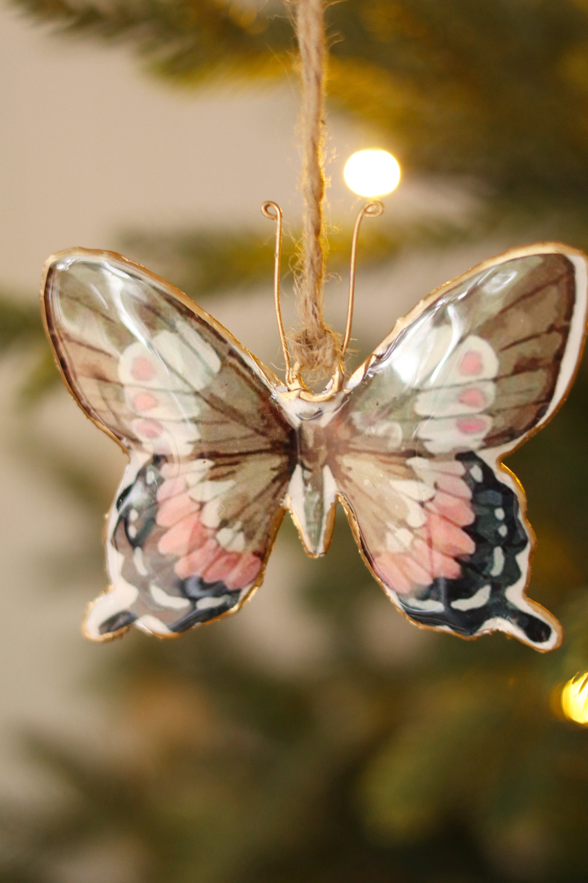 Keepsake Iron Holiday Ornament, Grey Butterfly