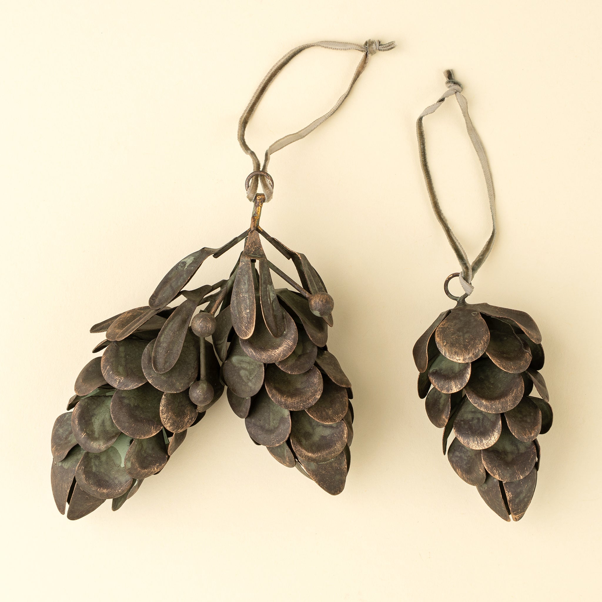 Patina Pinecone Bunch Holiday Ornament