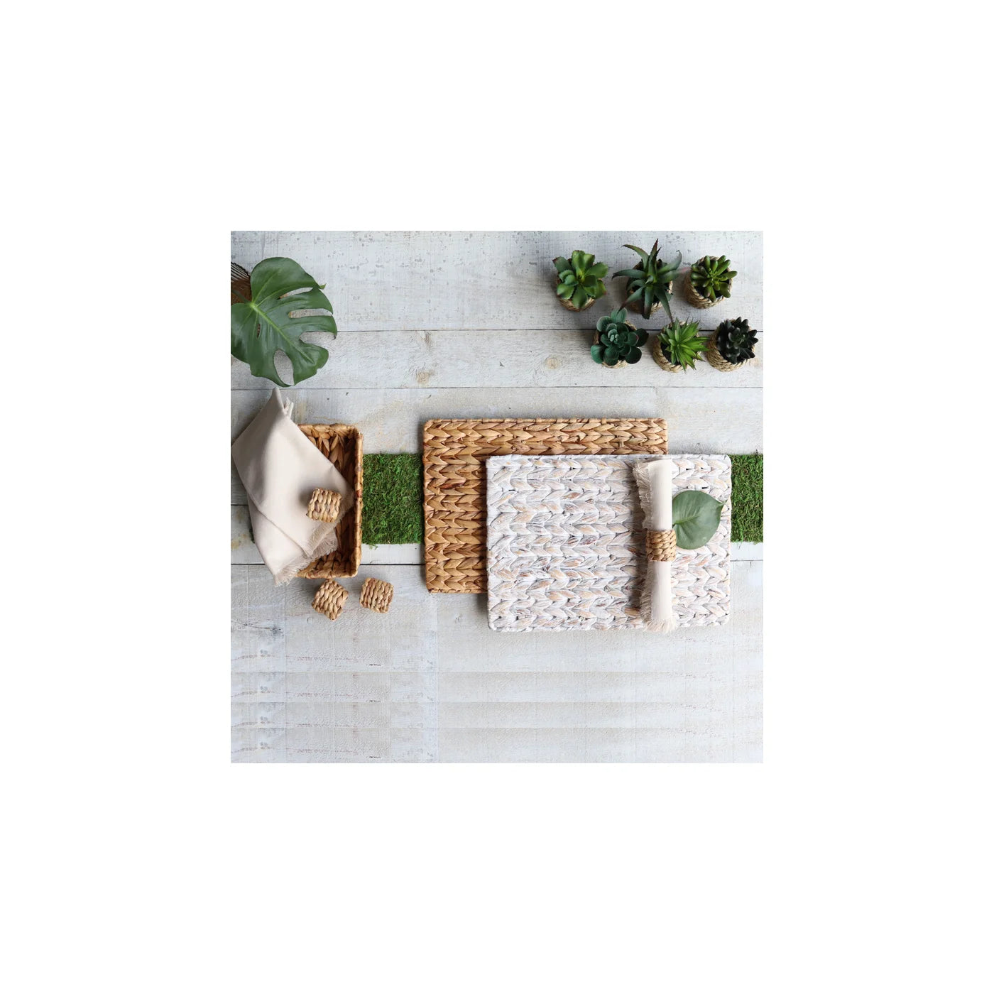Palma Woven Placemat Rectangle, White