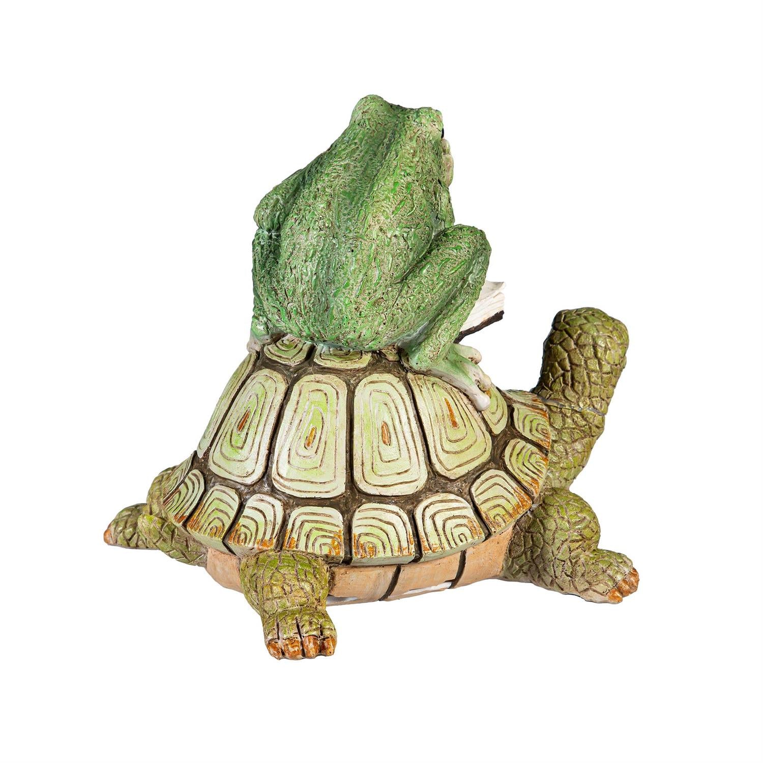 Reading Frog Sitting On Snail & Turtle, 7"H, 2 Assorted