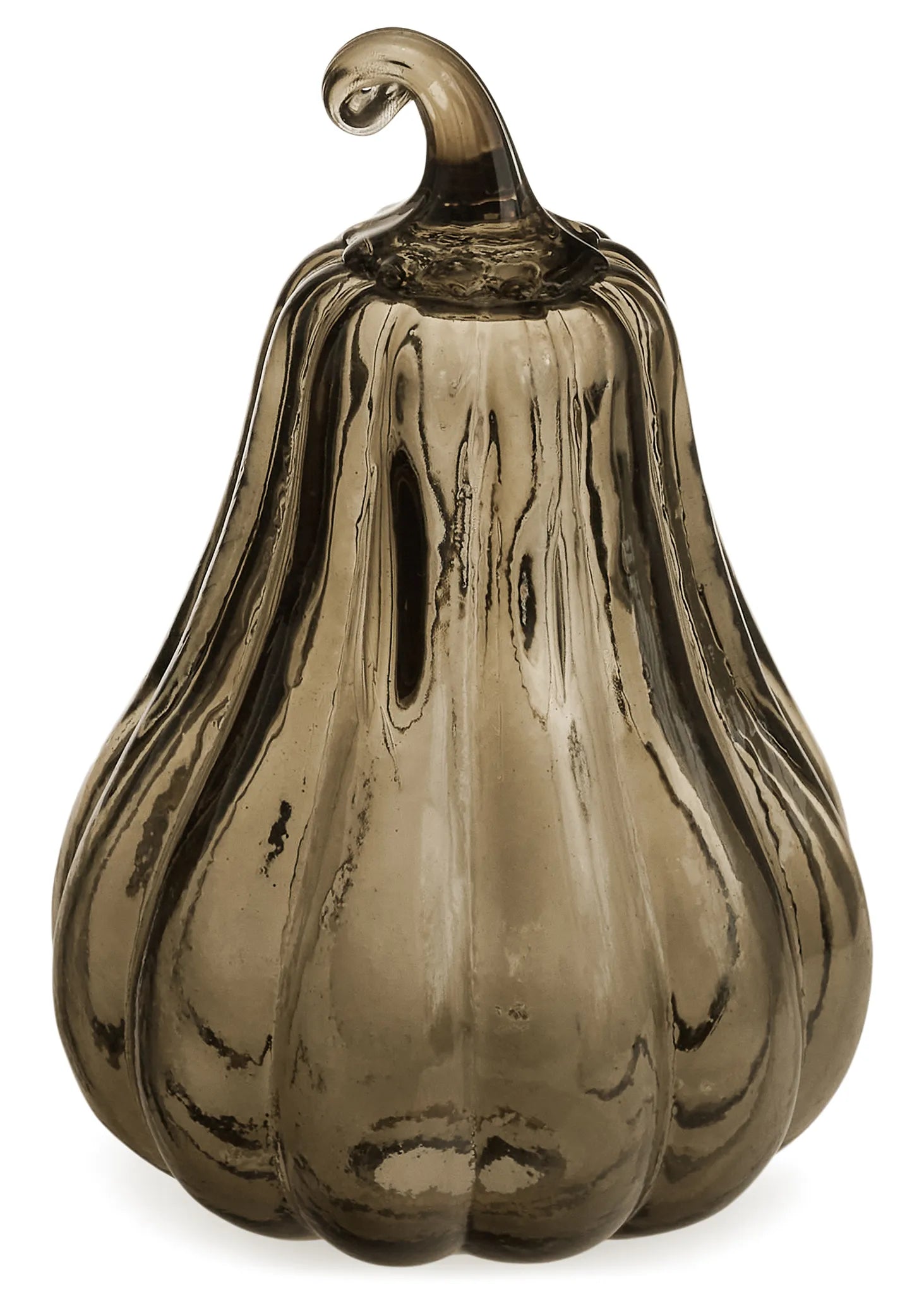 Tall Recycled Glass Pumpkin, Brown