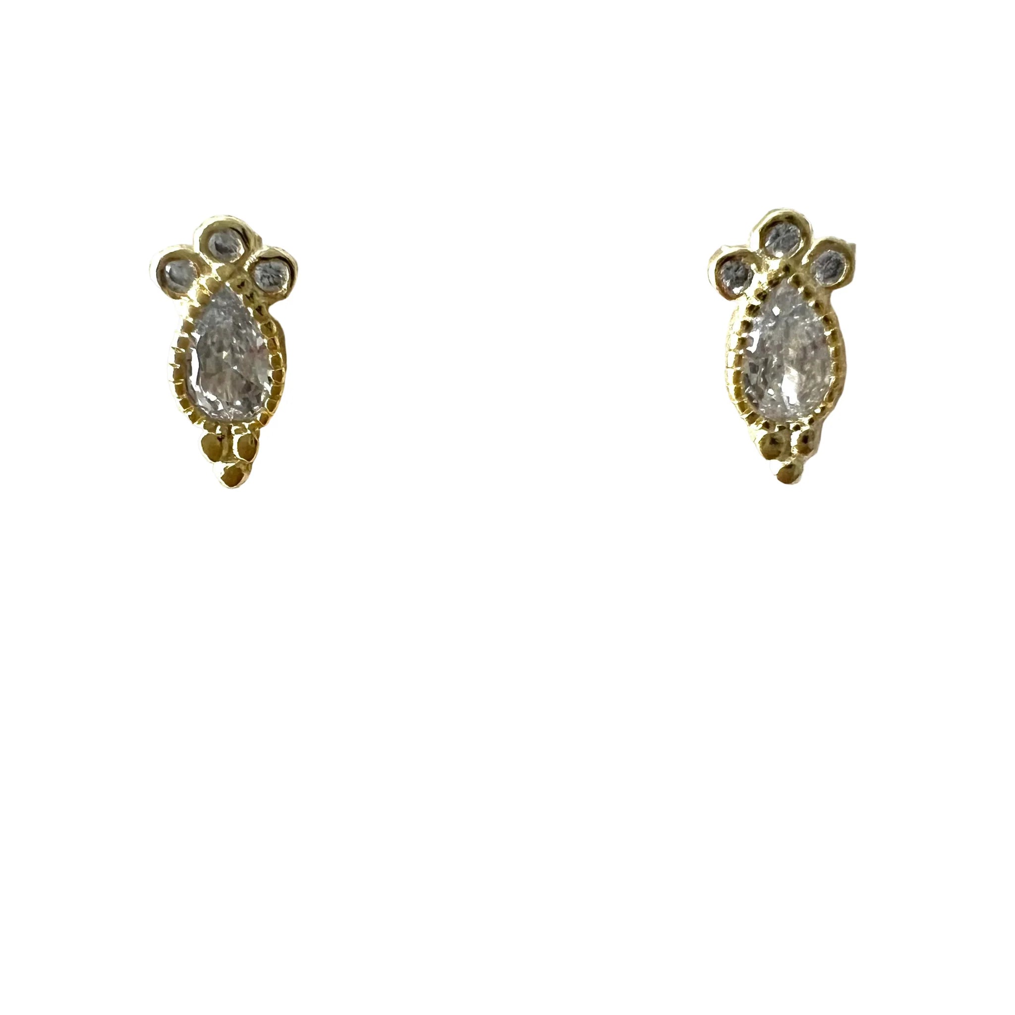 Oval Stone Earrings, CZ Stainless Steel