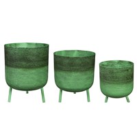 Embossed Green Metal Planter - Small