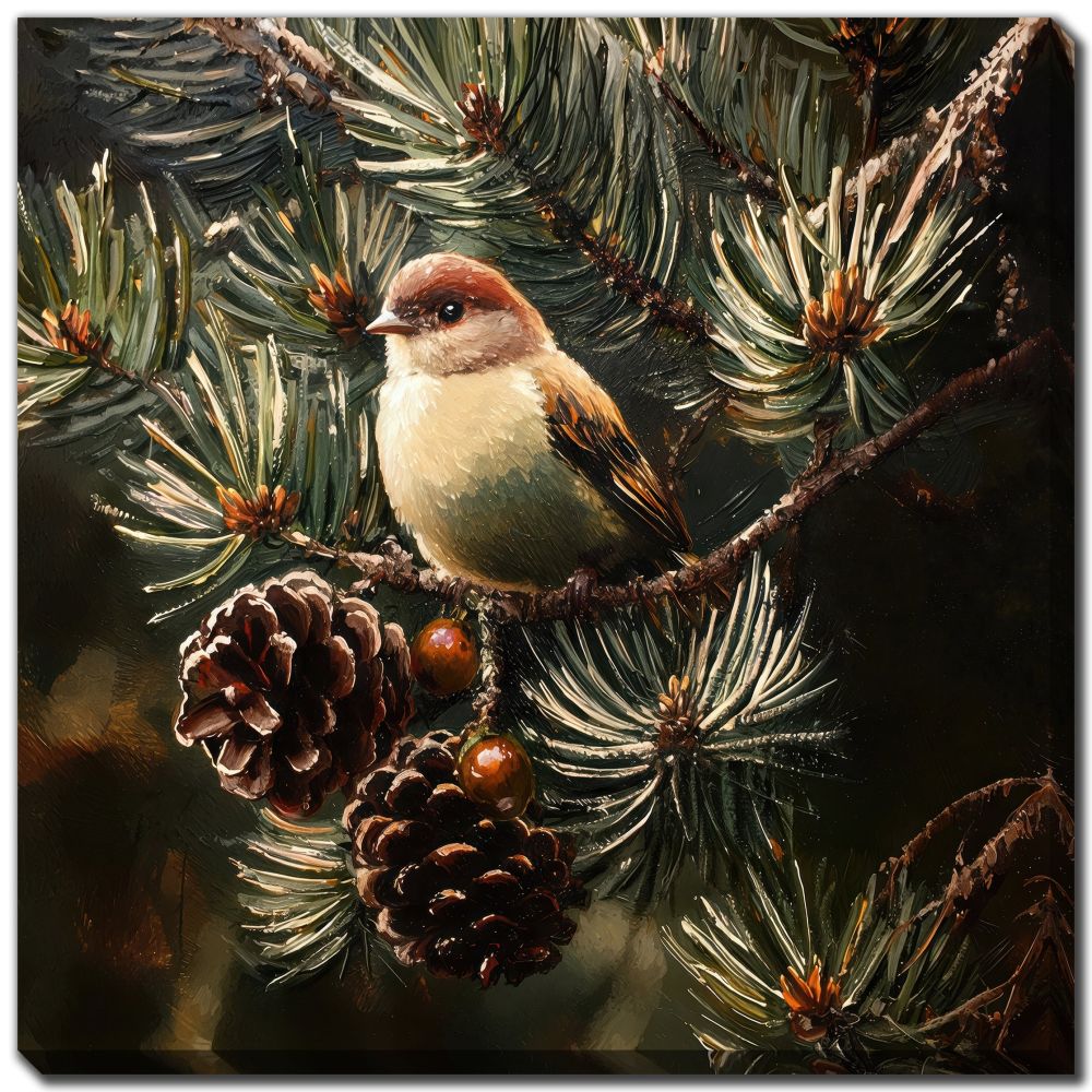 Winter Watcher I, 16x16 Canvas