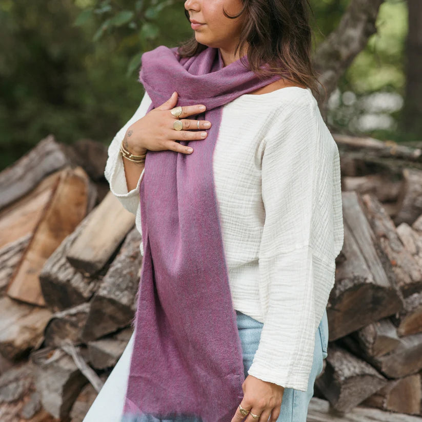 Alpaca Seamless Scarf, Cassis