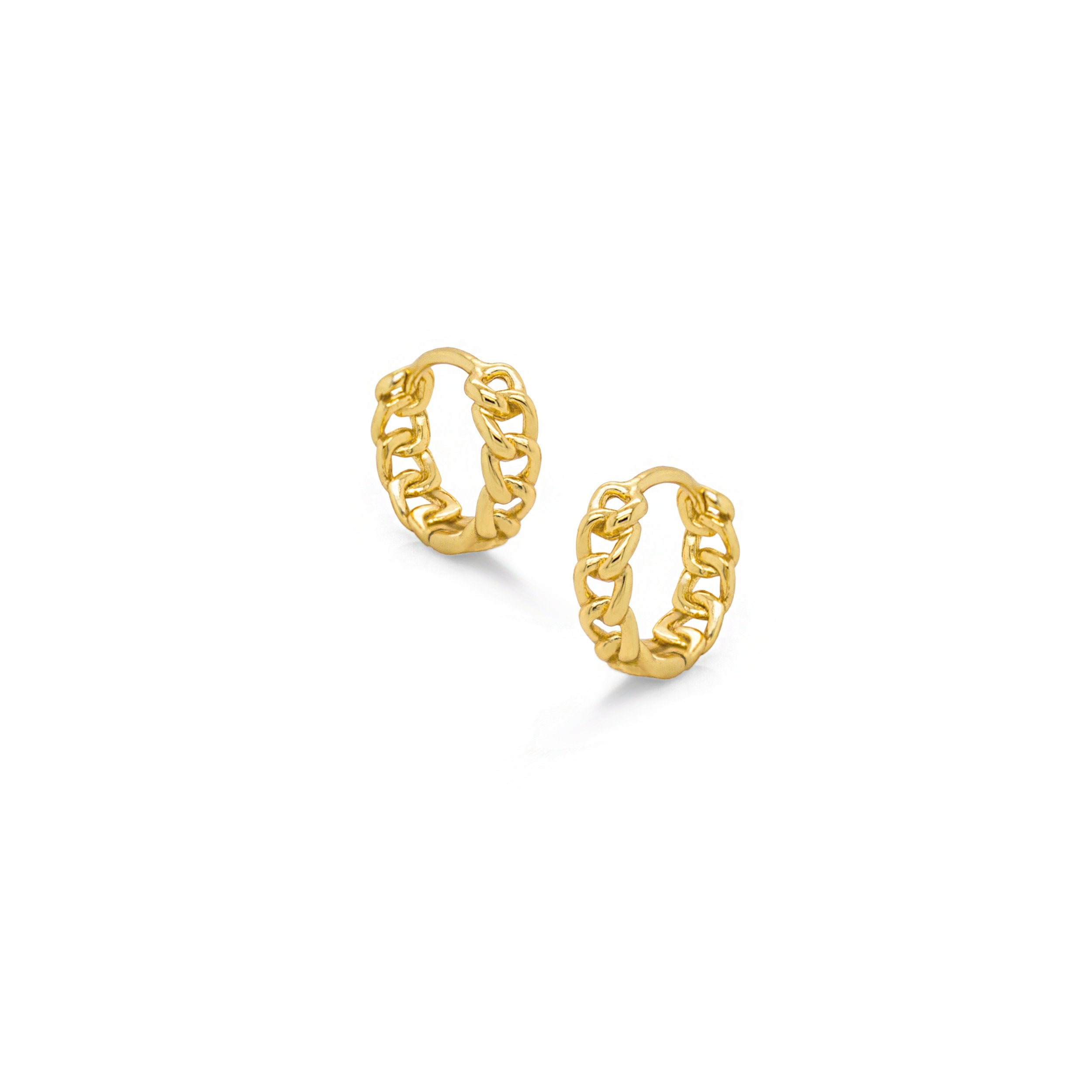 Sterling Silver Plain Curb Chain Huggies
