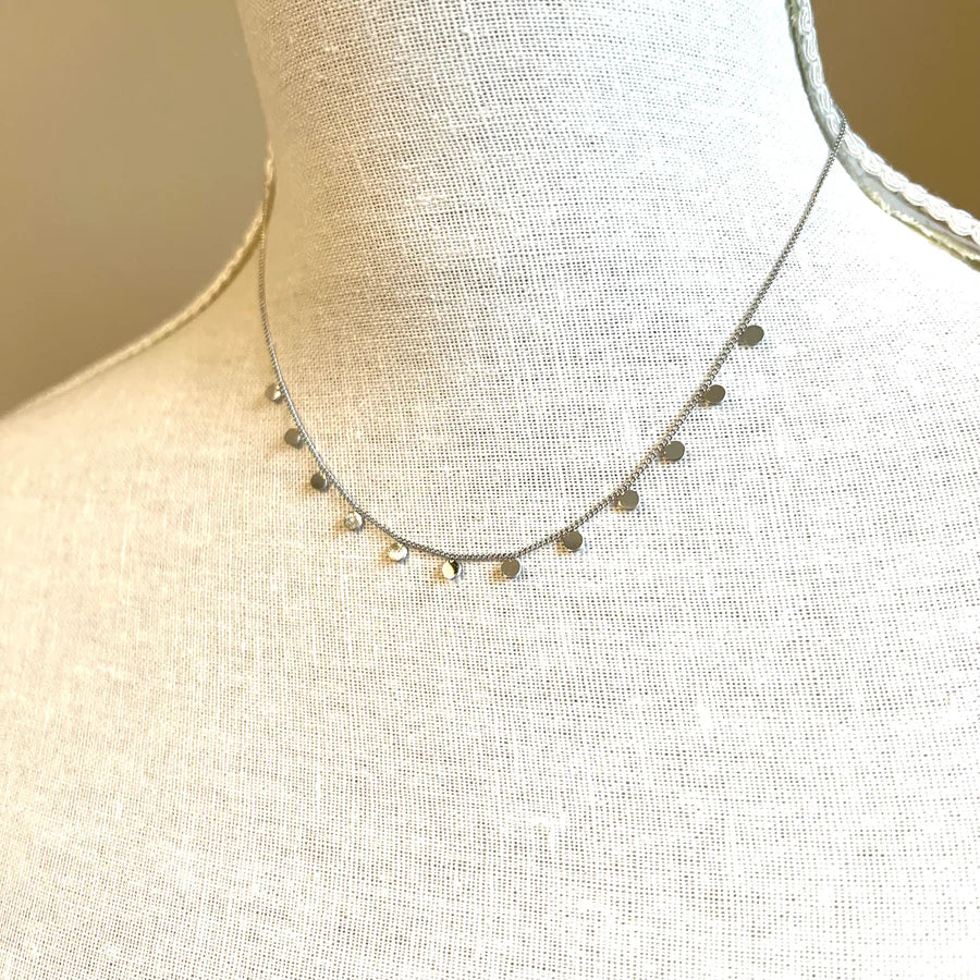 Mini Coin Necklace, Stainless Steel