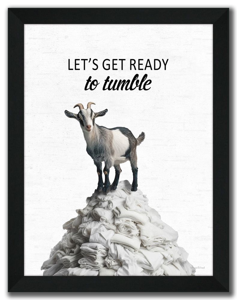 Let's Get Ready to Tumble Goat 12x16, Framed