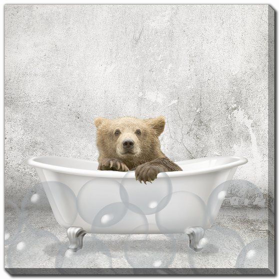 Baby Animal Bath Print, 18x18