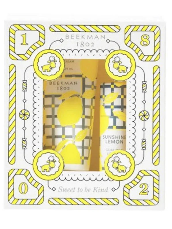 Sunshine Lemon 2oz Hand Cream & Lip Balm Set