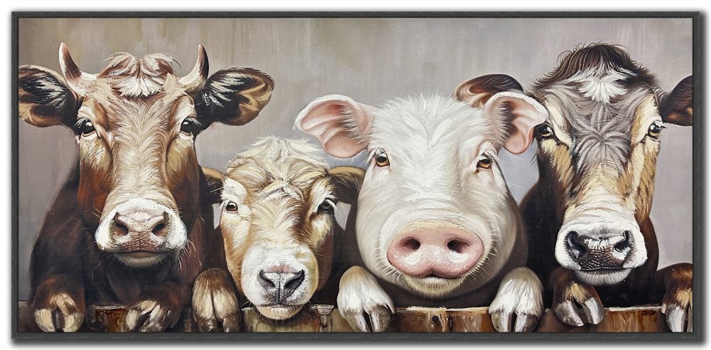 The Moo Crew, 20x40 Framed