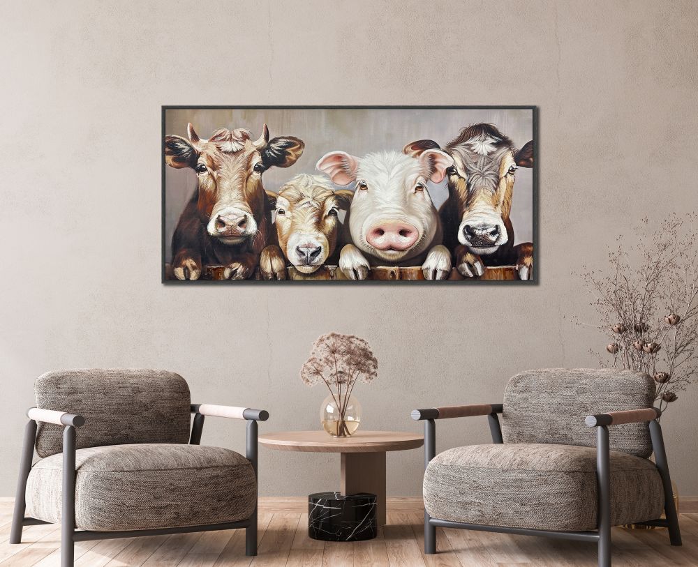 The Moo Crew, 20x40 Framed