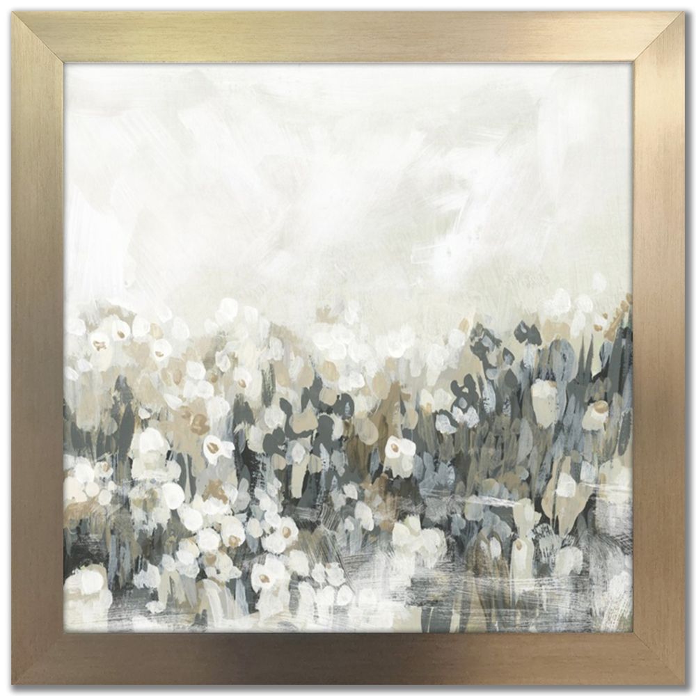 Neutral Meadow Blooms I, 12x12 (Framed)