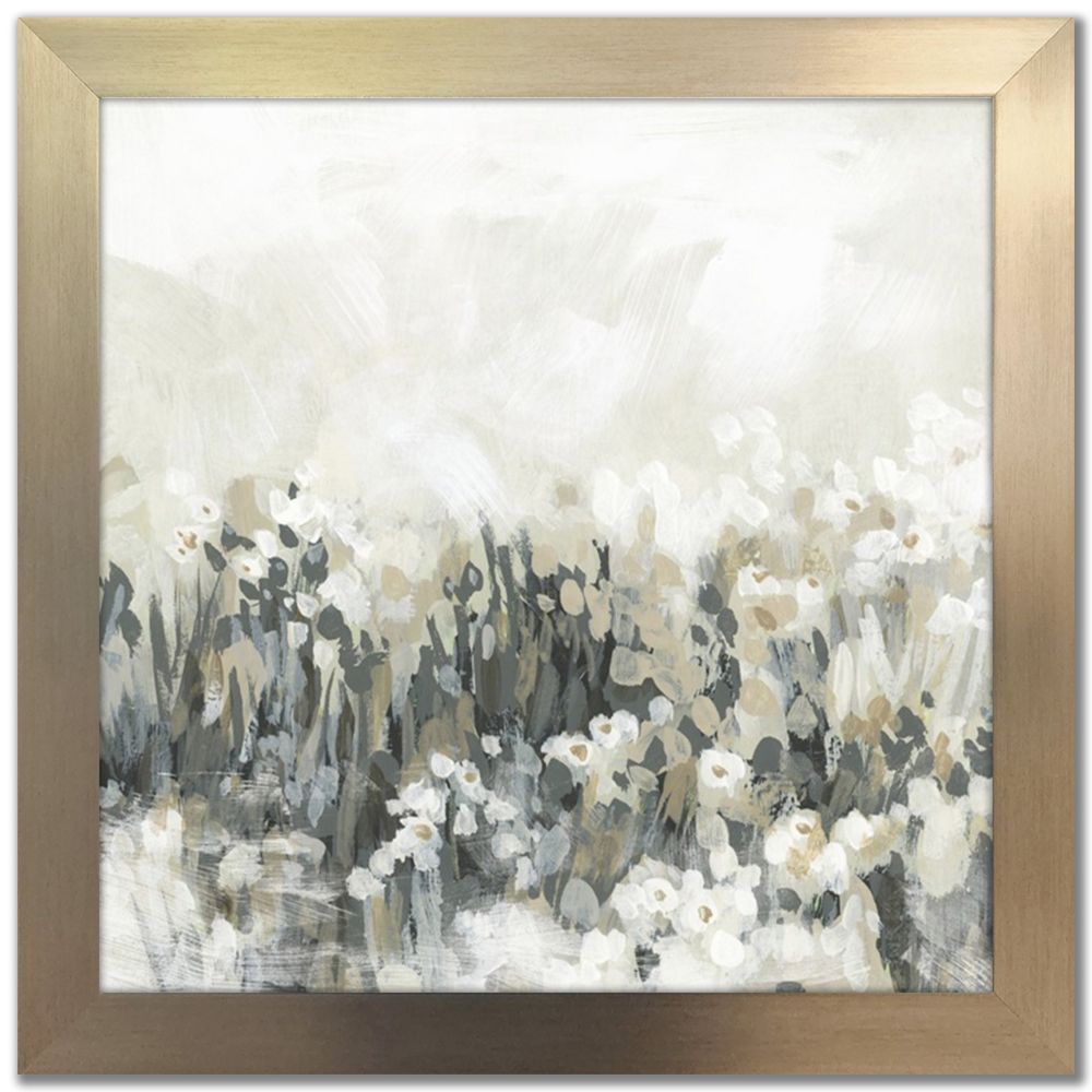 Neutral Meadow Blooms II, 12x12 (Framed)