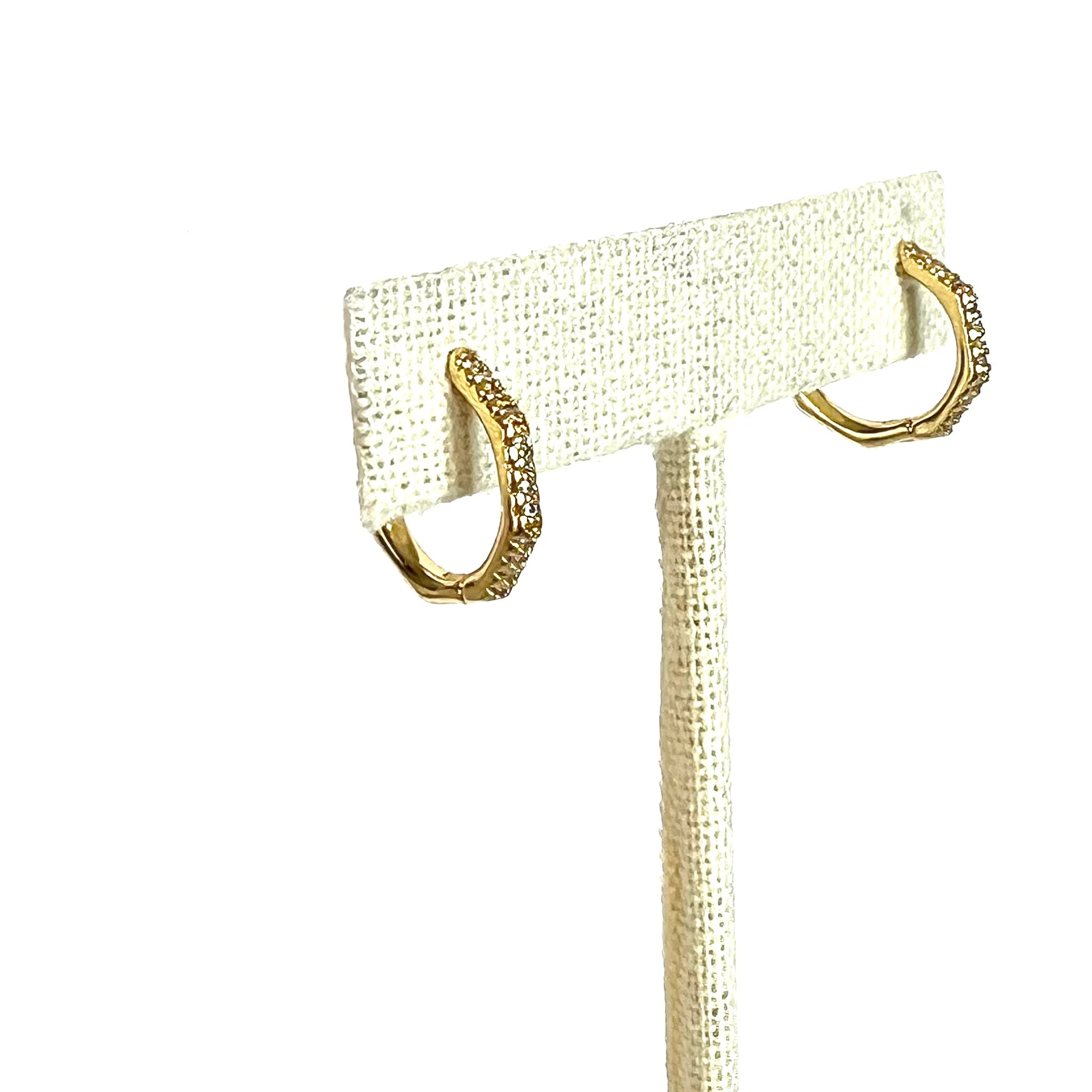Sparkle Hexagon Hoop Earrings, Stainless Steel