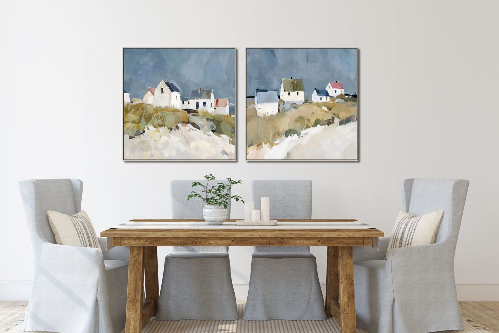 Seaside Cottages II, 32x32 (Framed)