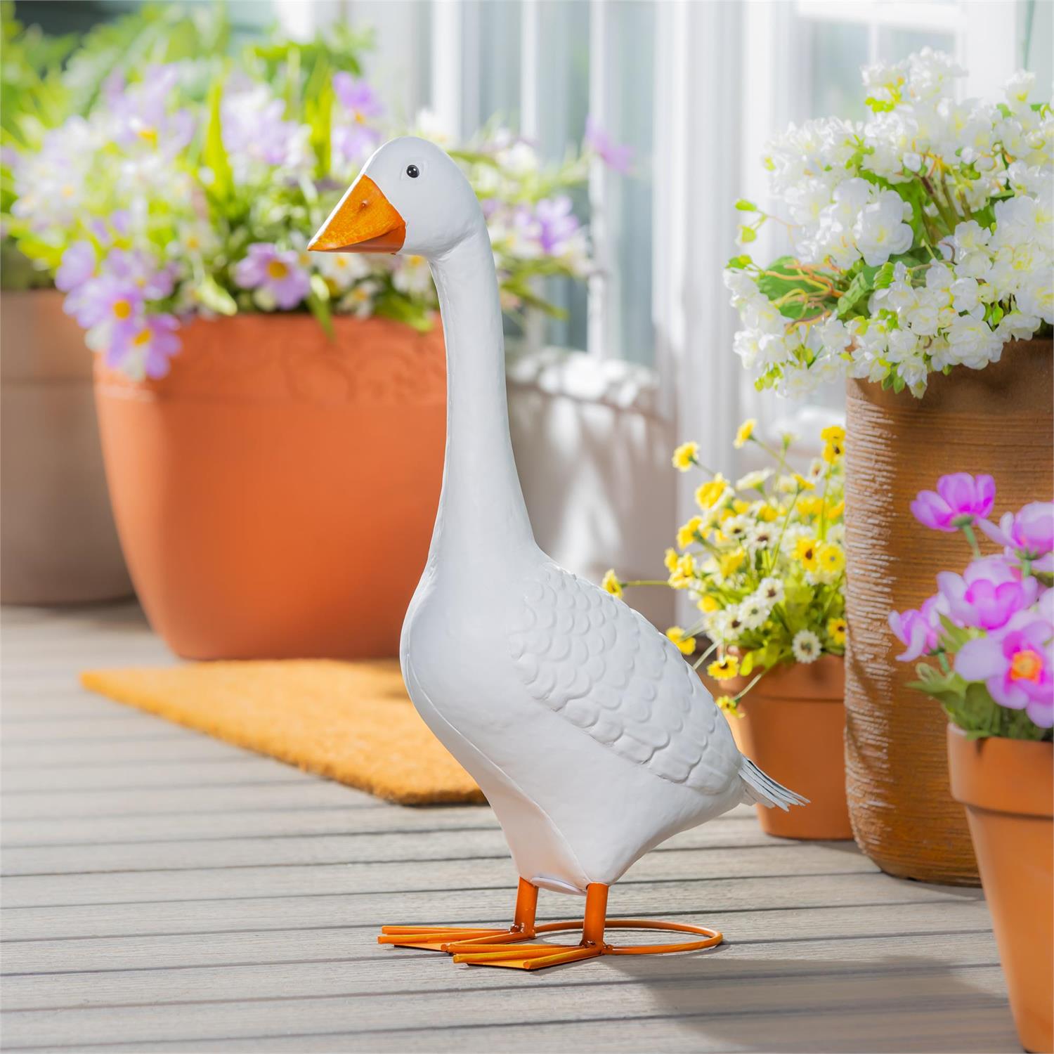 Giddy the Porch Goose Statue, Metal 21"