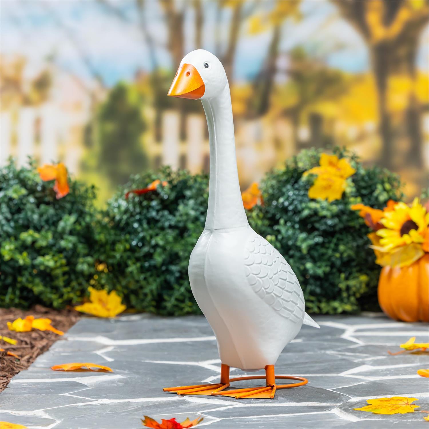 Giddy the Porch Goose Statue, Metal 21"