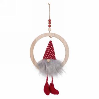 Hanging red & grey gnome decor