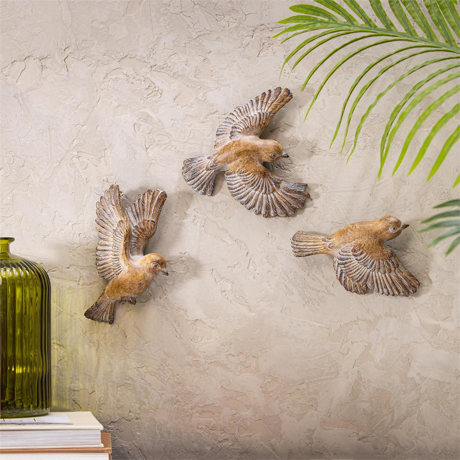 Indoor Wall Decor, Flying Bird Wall Decor, Set of 3