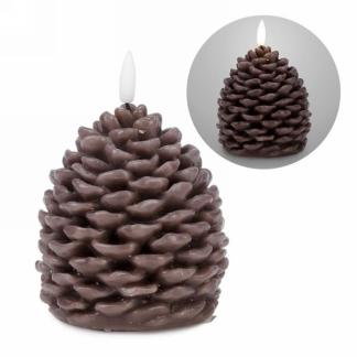 Led brown pinecone candle