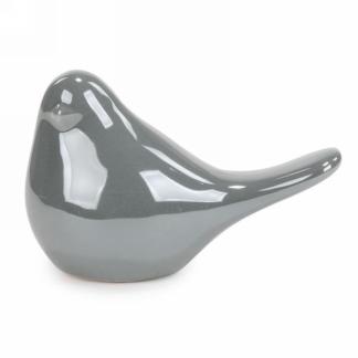 Grey Ceramic Bird Decor