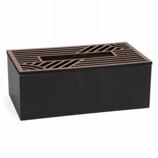 Black & Brown Tissue Box Cover